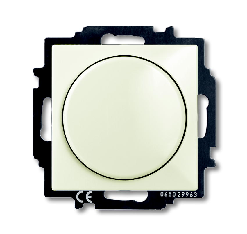 6515-0-0843 (2251 UCGL-92-507), Механизм светорегулятора Busch-Dimmer с центральной платой, 60-400 Вт, серия Basic 55, слоновая кость, ABB фото