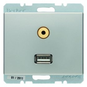 3315399004 BMO USB/3.5mm AUDIO AS цвет: лакированный алюминий Berker фото