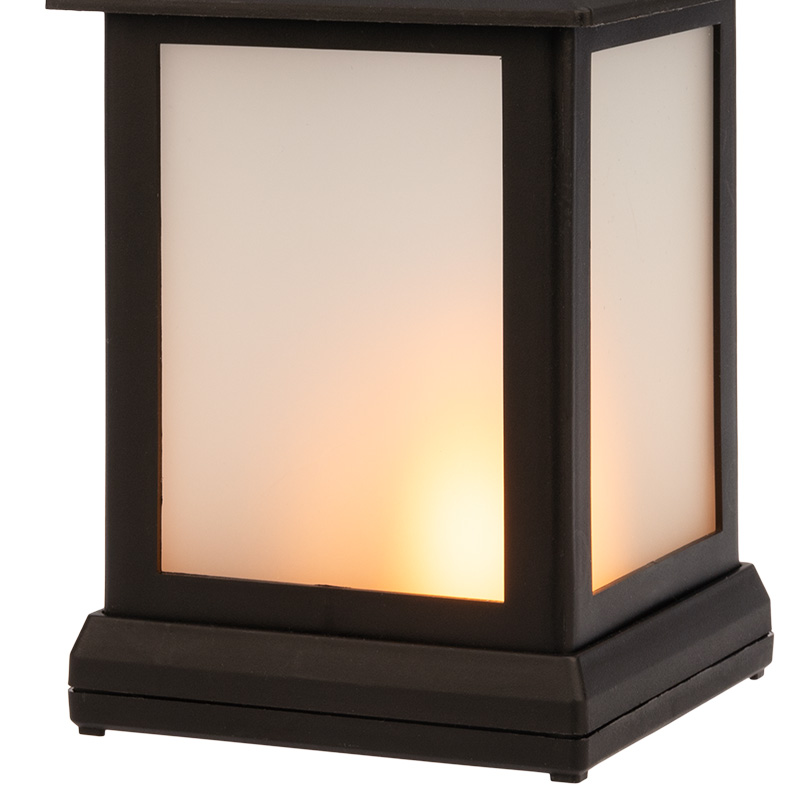 Декоративный фонарь 11х11х22,5 см, черный корпус, теплый белый цвет свечения с эффектом пламени свечи NEON-NIGHT NEON-NIGHT 513-066 фото