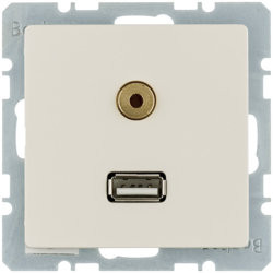3315396082 BMO USB/3.5mm AUDIO, Q.х, цвет: белый, с эффектом бархата Berker фото