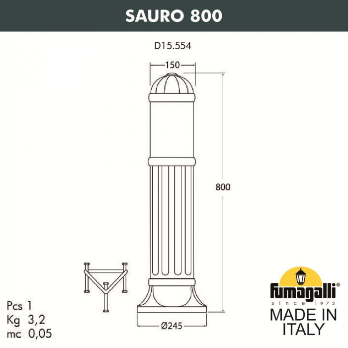 Наземный светильник Sauro D15.554.000.VXF1R.FC1 Fumagalli фото