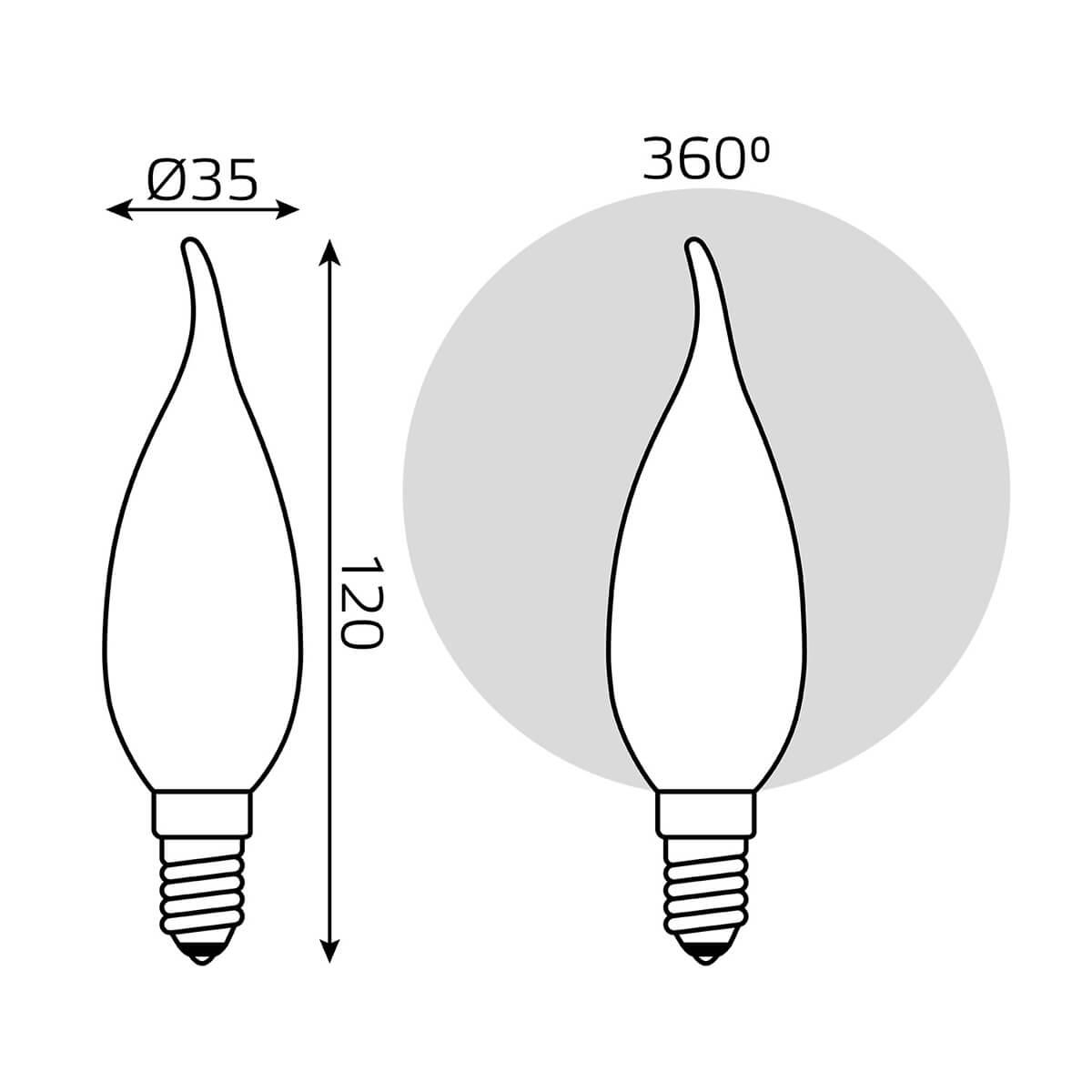 Светодиодная лампа Gauss Filament Candle Tai OPAL E14 5W 4100K 104201205 фото