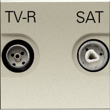 N2251.7 CV Розетка TV-R-SAT оконечная с накладкой, серия Zenit, цвет шампань, ABB фото