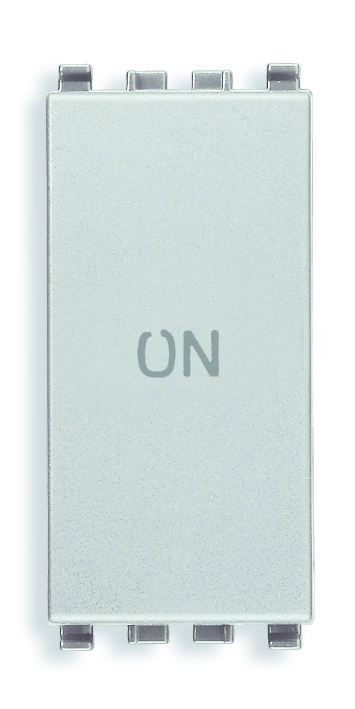 20056.34.N Кнопка 1p no+nc 10a с символом on, серебро матовое Vimar Eikon фото