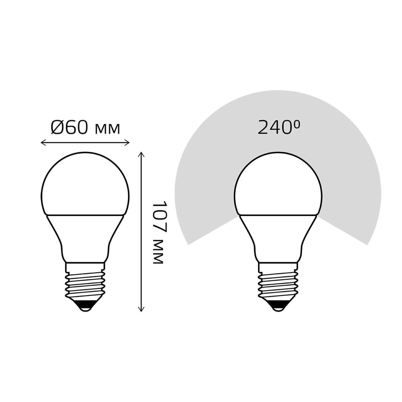 Светодиодная лампа Gauss A60 E27 7W 4100K  102502207 фото