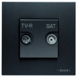 N2251.3 AN Розетка TV-R-SAT одиночная с накладкой, серия Zenit, цвет антрацит, ABB фото