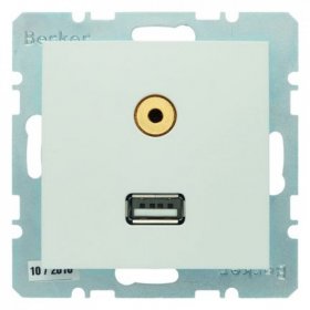 3315398989 BMO USB/3.5mm AUDIO S1 цвет: полярная белезна Berker фото