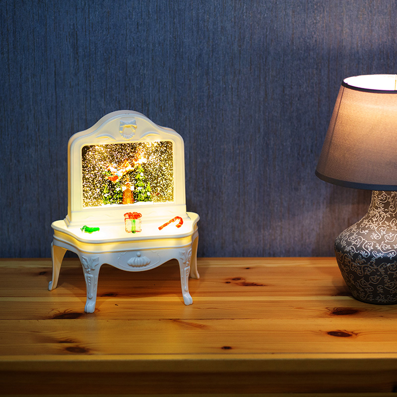 Декоративный светильник Столик с эффектом снегопада, подсветкой и новогодней мелодией NEON-NIGHT 501-064 фото