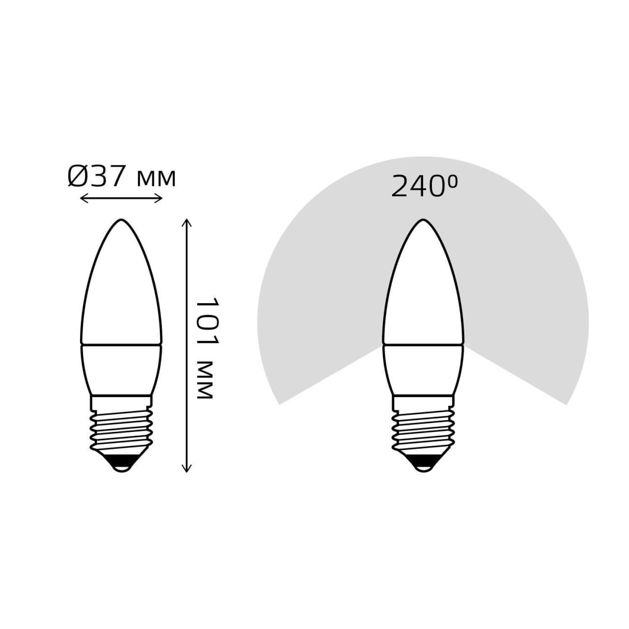 Светодиодная лампа Gauss Candle E27 6.5W 2700K 103102107 фото