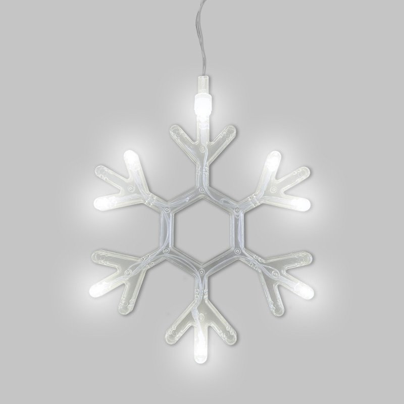 Фигура светодиодная Снежинка на присоске с подвесом, цвет белый NEON-NIGHT 501-019 фото