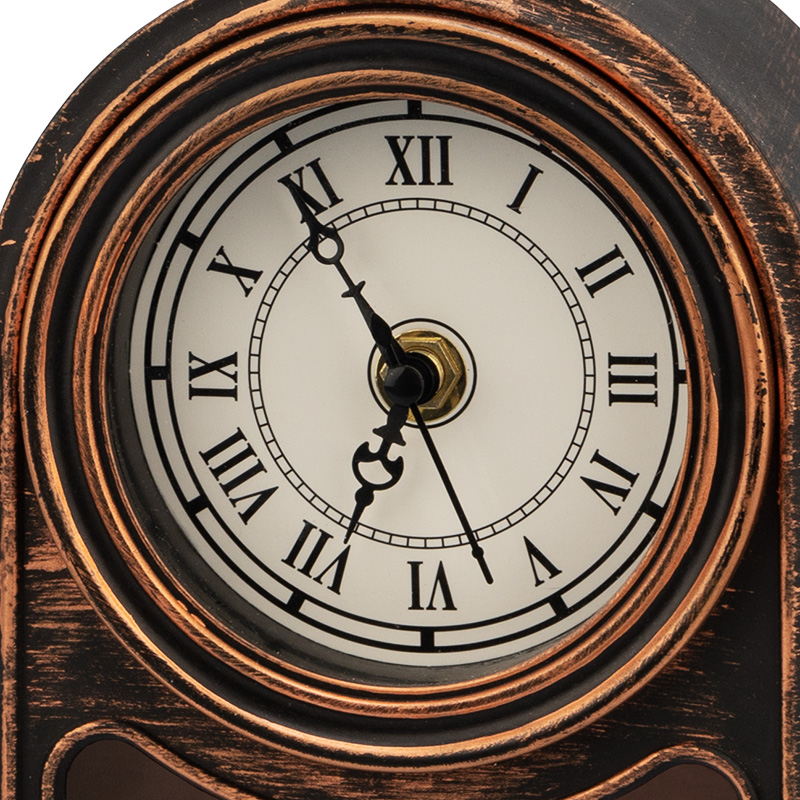 Светодиодный камин Старинные часы с эффектом живого огня 14,7x11,7x25 см, бронза, батарейки 2хС (не в комплекте) USB NEON-NIGHT NEON-NIGHT 511-021 фото