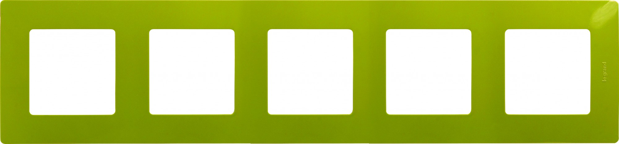 672545 Рамка Etika Зеленый папоротник 5-постовая Legrand фото