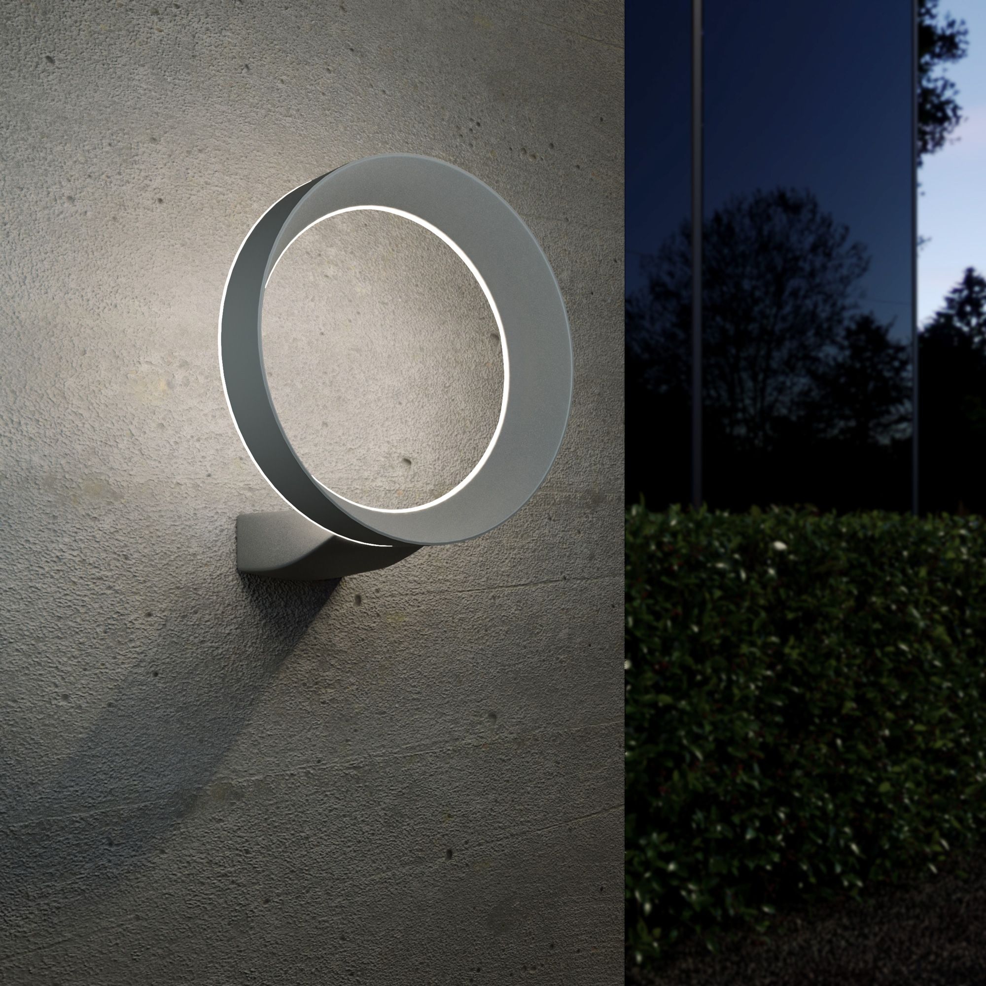 1710 TECHNO LED / Светильник садово-парковый со светодиодами Ring серый a054932 фото