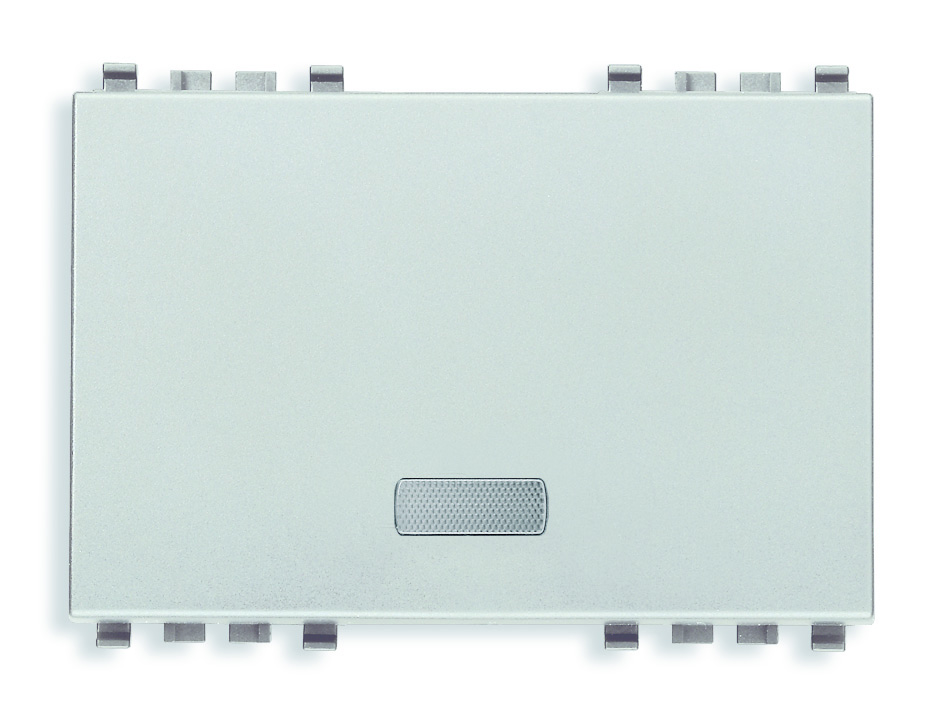 20028.N Клавиша на 3 модуля с диффузором, серебро матовое Vimar Eikon фото