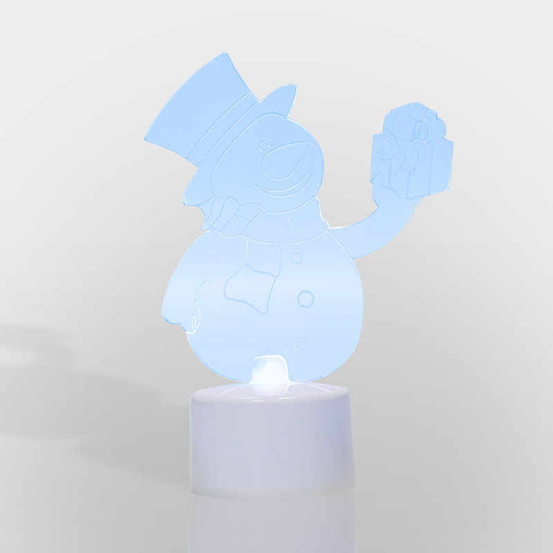 Фигура светодиодная на подставке Снеговик с подарком 2D, RGB NEON-NIGHT 501-054 фото