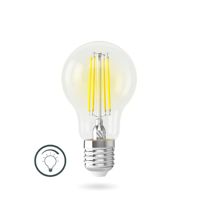 Лампа светодиодная филаментная диммируемая E27 8W 2800К прозрачная VG10-А1E27warm8W-FD 5489 фото