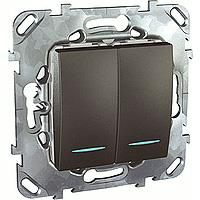MGU5.0101.12NZD Двухклавишный выключатель 2мод с инд. ламп, графит Schneider Electric фото