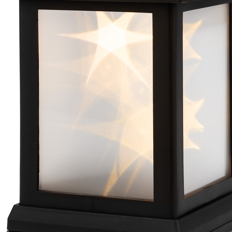 Декоративный фонарь 11х11х22,5 см, черный корпус, теплый белый цвет свечения с эффектом мерцания NEON-NIGHT NEON-NIGHT 513-065 фото