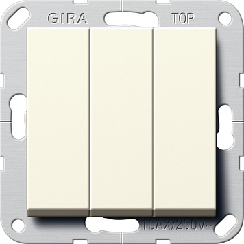 283201 Клавишный выключатель "Британский стандарт" Перекл. 3-клавишный Кремовый Gira фото
