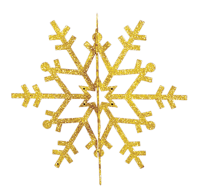 Елочная фигура Снежинка резная 3D, 61 см, цвет золотой NEON-NIGHT 502-361 фото