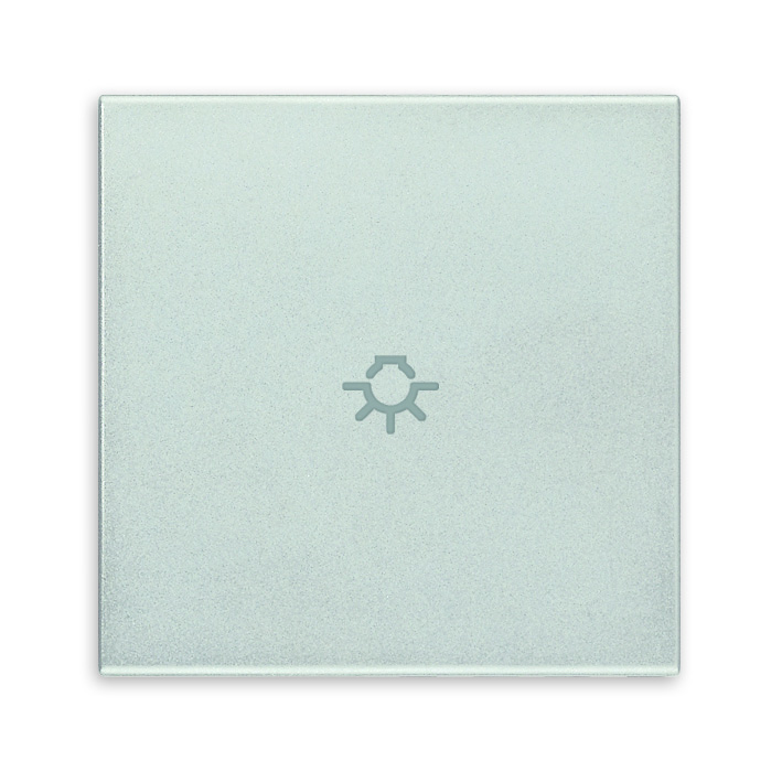 20132.L.N Клавиша для коаксиальных устройств на 2 модуля символом "лампа", серебро матовое Vimar Eikon фото