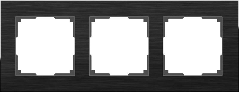 W0031708 Рамка на 3 поста (черный алюминий) Aluminium Werkel a050952 a050952 фото
