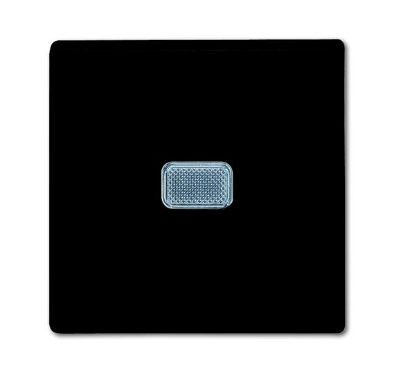 1012-0-2175 (2006/1 UCGL-95), Механизм 1-клавишного, 1-полюсного выключателя с клавишей, с линзой подсветки, с неоновой лампой, серия Basic 55, цвет chateau-black, ABB фото