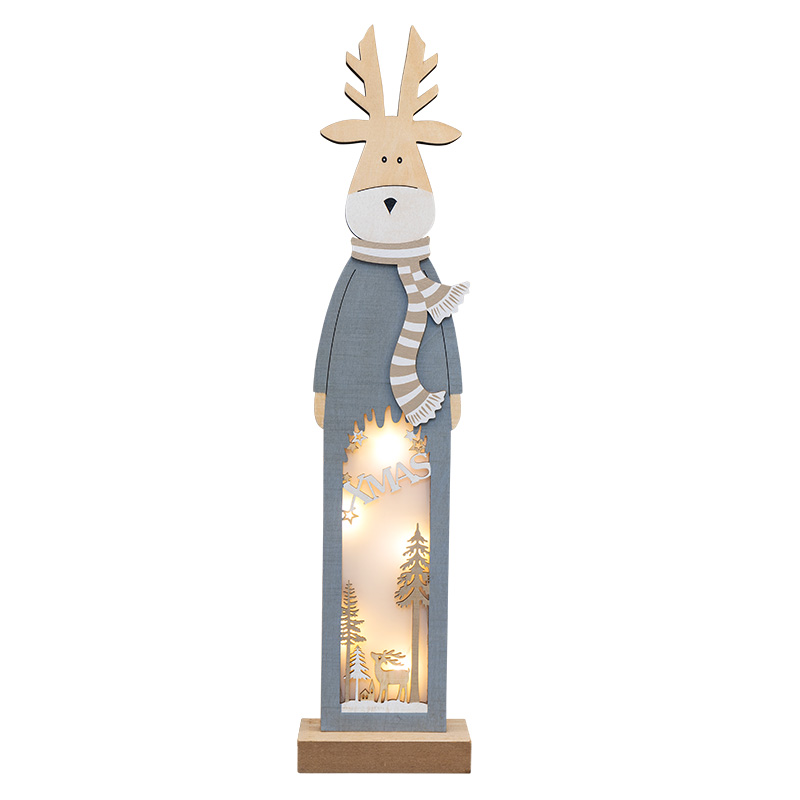 Деревянная фигурка с подсветкой Рождественский олень 11х5х47 см NEON-NIGHT 504-007 фото