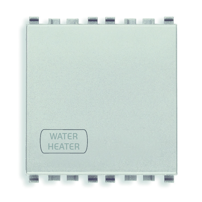 20016.2.WH.N Выключатель 2p 20ax с индикатором "water/heater" 2m, серебро матовое Vimar Eikon фото