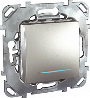 MGU5.203.30NZD Одноклавишный переключатель (сх.6) с инд. ламп алюминий Schneider Electric фото
