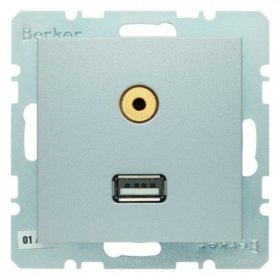3315391404 BMO USB/3.5mm AUDIO B.x цвет: алюминевый матовый Berker фото