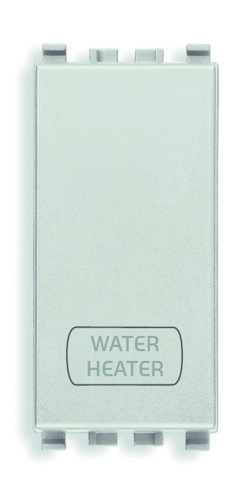 20016.WH.N Выключатель 2p 20ax с индикатором "water/heater" 1m, серебро матовое Vimar Eikon фото