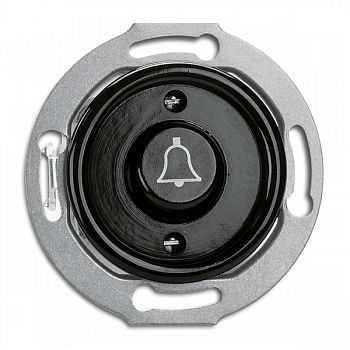 173056 Кнопка "Звонок" Bakelite 10A, AC 250V Bakelite центральная вставка и кнопка с символом "Звонок". THPG фото