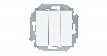 1591391-030 Выключатель трехклавишный, 10А 250В, винтовой зажим, белый Simon 15 фото