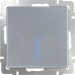 W1110106 Выключатель одноклавишный  с подсветкой (серебряный) Antik Werkel a051512 фото