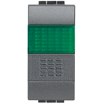 L4038V Кнопка 10А, 1P-NО + индикатор с зелёным рассеивателем Bticino фото