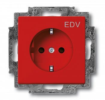 2013-0-5325 (20 EUCKS/DV-12-), Розетка SCHUKO 16А 250В с маркировкой EDV, со шторками, цвет красный, ABB фото