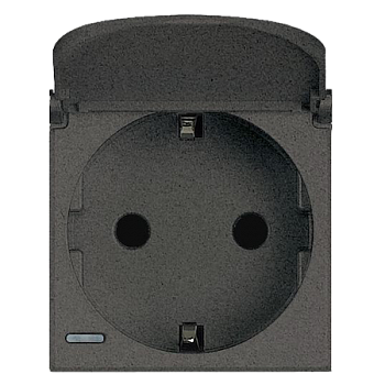 HS4141PW Axolute Розетка 2К+З с крышкой, 10/16 А 250 В с боковыми заземляющими контактами Schuko, с экранированными контактами, клеммы с автоматическим зажимом Bticino фото