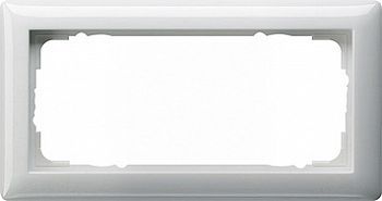 100203 Рамка без перегородки Standard 55 Белый глянцевый 2-постовая Gira фото