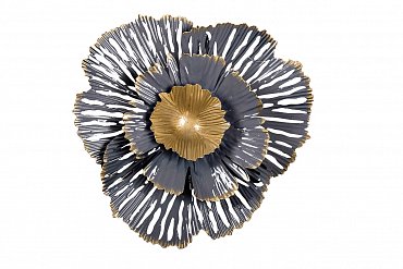 Декор настенный Цветок золотисто-серый 23,5*23,5*6,4 Garda Decor 37SM-0850 фото