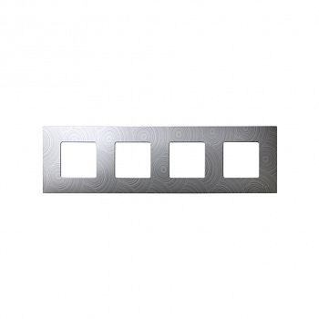 2700647-805 Накладка декоративная на рамку базовую, 4 поста, Simon 27 Play, Extrem, текстурный серый фото