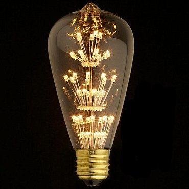 Лампа светодиодная филаментная E27 3W прозрачная ST64-47LED фото