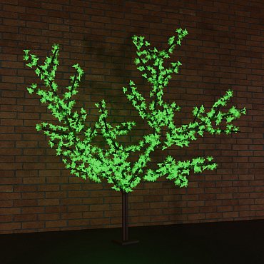 Светодиодное дерево Сакура, высота 1,5м, диаметр кроны 1,8м, зеленые светодиоды, IP 65, понижающий трансформатор в комплекте, NEON-NIGHT NEON-NIGHT 531-104 фото