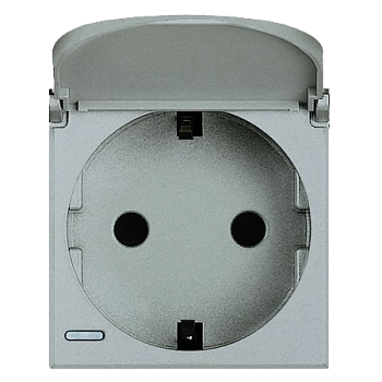 HC4141PW Axolute Розетка 2К+З с крышкой, 10/16 А 250 В с боковыми заземляющими контактами Schuko, с экранированными контактами, клеммы с автоматическим зажимом Bticino фото